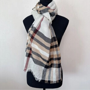 Lord & Taylor Womens One Size Plaid Glitter Scarf